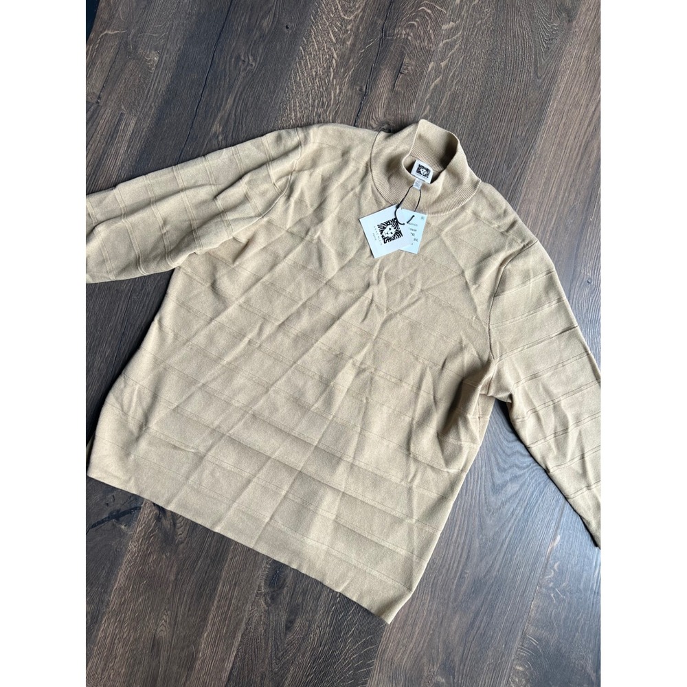 Anne Klein Petite Coffee Cream Mock Neck Textured Knit Top PXL NWT!‎